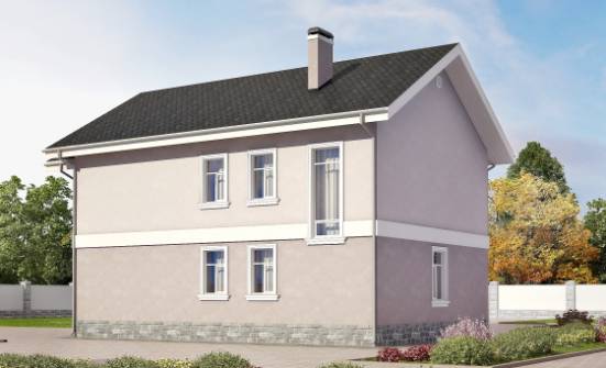 170-008-П Проект двухэтажного дома, красивый коттедж из арболита Симферополь | Проекты домов от House Expert