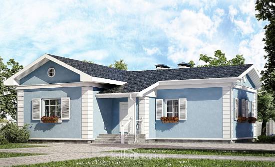 090-004-П Проект одноэтажного дома, бюджетный коттедж из бризолита Симферополь | Проекты домов от House Expert