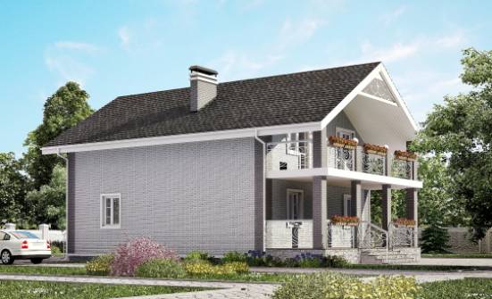 150-007-П Проект двухэтажного дома с мансардой, бюджетный дом из газосиликатных блоков Симферополь | Проекты домов от House Expert
