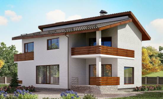 180-009-П Проект двухэтажного дома мансардный этаж, простой домик из кирпича Симферополь | Проекты домов от House Expert