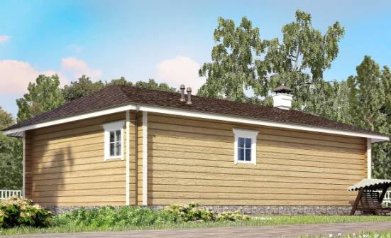 095-001-Л Проект одноэтажного дома, доступный дом из бревен Симферополь | Проекты одноэтажных домов от House Expert