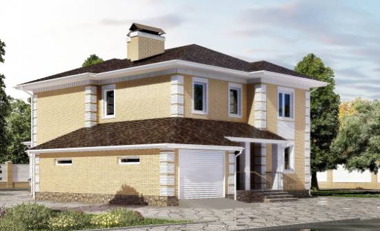 220-006-Л Проект двухэтажного дома, гараж, красивый дом из арболита Симферополь | Проекты домов от House Expert