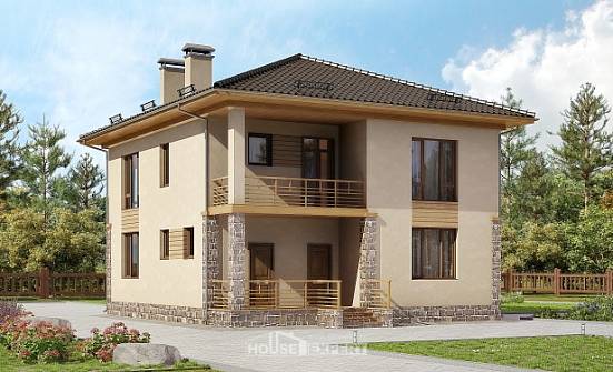 170-005-Л Проект двухэтажного дома, простой загородный дом из бризолита Симферополь | Проекты домов от House Expert