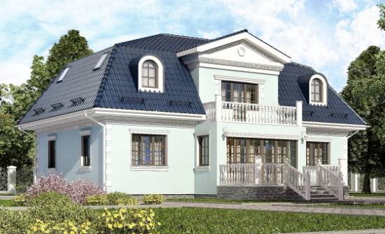 210-004-Л Проект двухэтажного дома с мансардой, классический домик из газосиликатных блоков Симферополь | Проекты домов от House Expert