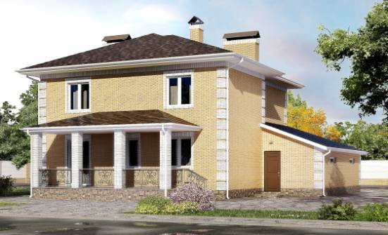 220-006-Л Проект двухэтажного дома, гараж, красивый дом из арболита Симферополь | Проекты домов от House Expert