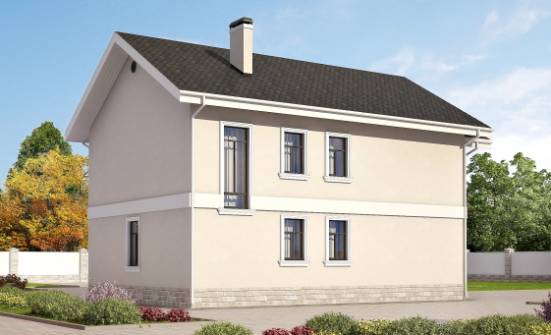 170-008-Л Проект двухэтажного дома, доступный коттедж из поризованных блоков Симферополь | Проекты домов от House Expert