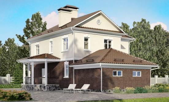 190-002-Л Проект двухэтажного дома и гаражом, простой дом из блока Симферополь | Проекты домов от House Expert