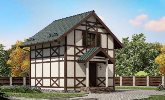 060-002-П Проект двухэтажного дома с мансардой, недорогой загородный дом из дерева Симферополь | Проекты домов от House Expert
