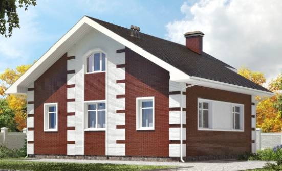 115-001-П Проект двухэтажного дома мансардный этаж, скромный дом из теплоблока Симферополь | Проекты домов от House Expert