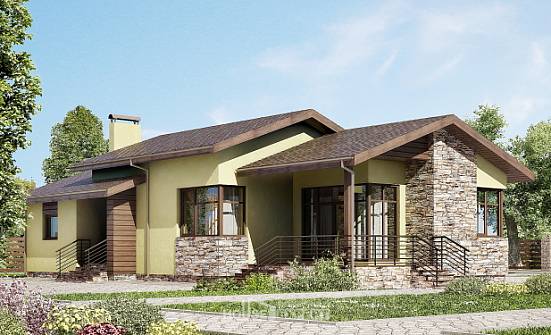 130-007-Л Проект одноэтажного дома, простой домик из теплоблока Симферополь | Проекты домов от House Expert