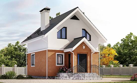 070-001-Л Проект двухэтажного дома мансардный этаж, уютный коттедж из блока Симферополь | Проекты домов от House Expert