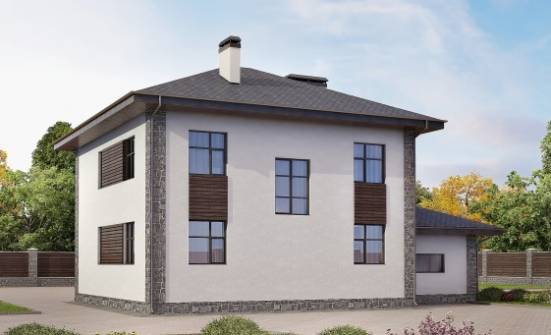 185-004-Л Проект двухэтажного дома, гараж, уютный загородный дом из блока Симферополь | Проекты домов от House Expert