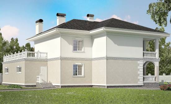 340-002-П Проект двухэтажного дома и гаражом, красивый дом из кирпича Симферополь | Проекты домов от House Expert