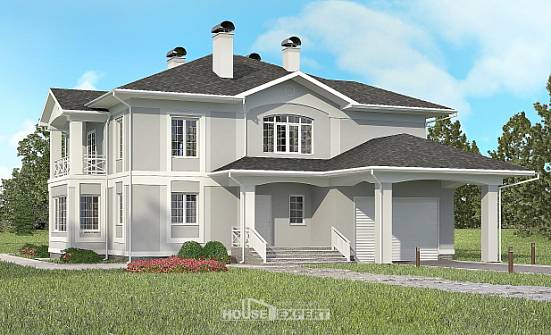 360-001-П Проект двухэтажного дома и гаражом, большой коттедж из кирпича Симферополь | Проекты домов от House Expert