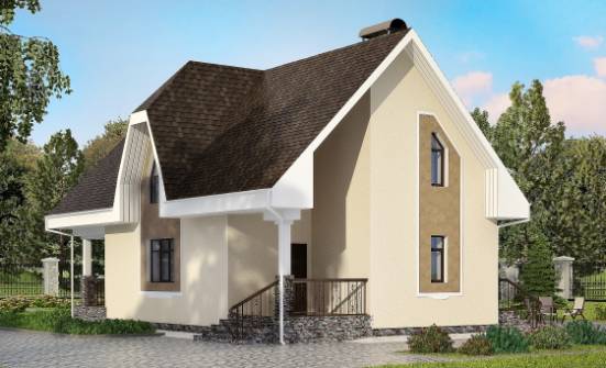 125-001-Л Проект двухэтажного дома мансардой, доступный дом из твинблока Симферополь | Проекты домов от House Expert