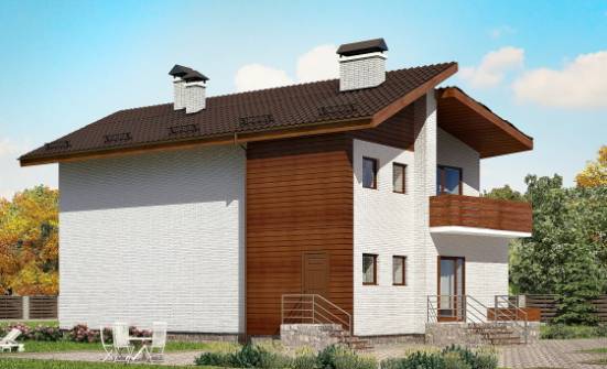 180-009-П Проект двухэтажного дома мансардный этаж, простой домик из кирпича Симферополь | Проекты домов от House Expert