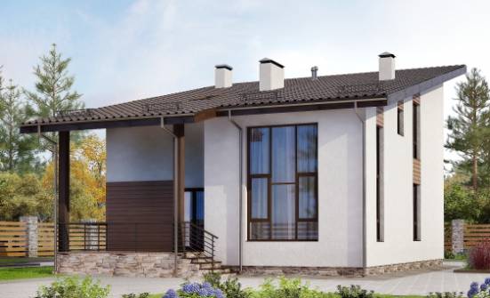 140-005-П Проект двухэтажного дома мансардный этаж, простой загородный дом из теплоблока Симферополь | Проекты домов от House Expert