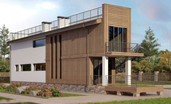 100-003-Л Проект двухэтажного дома, скромный дом из блока Симферополь | Проекты домов от House Expert