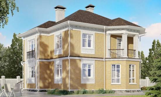 160-001-Л Проект двухэтажного дома, красивый коттедж из теплоблока Симферополь | Проекты домов от House Expert