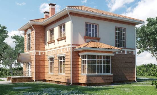 285-001-Л Проект двухэтажного дома, гараж, современный домик из кирпича Симферополь | Проекты домов от House Expert