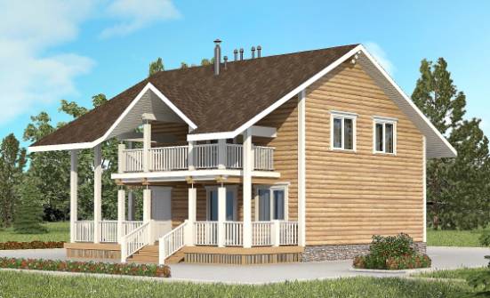 130-001-П Проект двухэтажного дома с мансардой, экономичный домик из дерева Симферополь | Проекты домов от House Expert