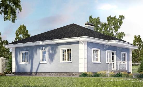 100-001-П Проект одноэтажного дома, небольшой коттедж из газобетона Симферополь | Проекты одноэтажных домов от House Expert