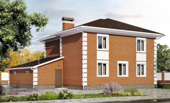 220-004-Л Проект двухэтажного дома, гараж, просторный коттедж из кирпича Симферополь | Проекты домов от House Expert