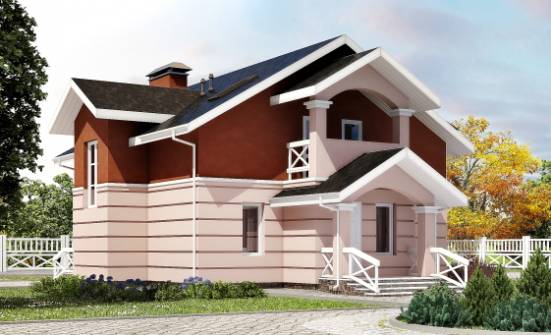 155-009-Л Проект двухэтажного дома мансардой, небольшой дом из блока Симферополь | Проекты домов от House Expert