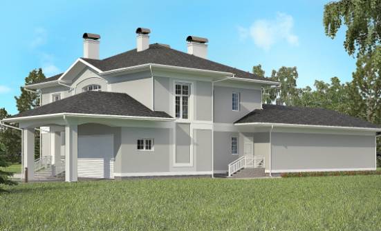 360-001-П Проект двухэтажного дома и гаражом, большой коттедж из кирпича Симферополь | Проекты домов от House Expert
