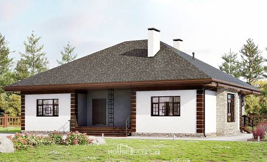135-003-П Проект одноэтажного дома, небольшой коттедж из керамзитобетонных блоков Симферополь | Проекты домов от House Expert