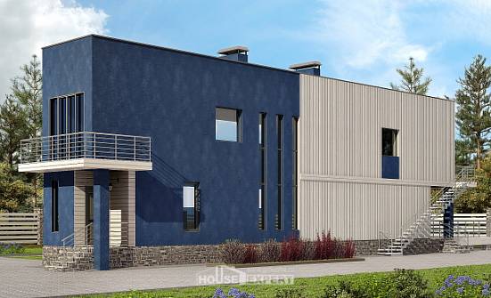 100-003-П Проект двухэтажного дома, бюджетный загородный дом из газосиликатных блоков Симферополь | Проекты домов от House Expert