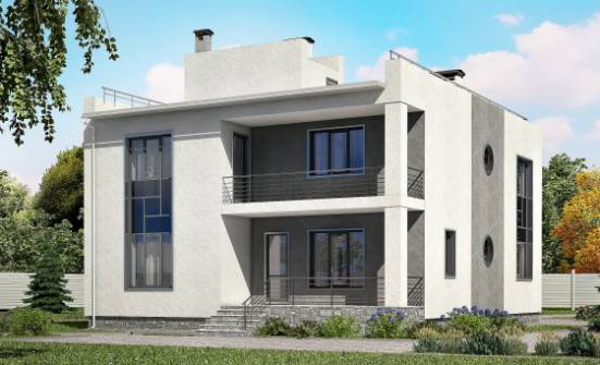 255-001-П Проект двухэтажного дома, гараж, уютный домик из газобетона Симферополь | Проекты домов от House Expert