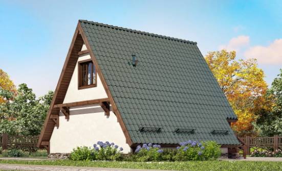 070-003-П Проект двухэтажного дома с мансардным этажом, миниатюрный коттедж из бревен Симферополь | Проекты домов от House Expert