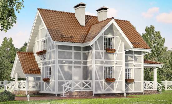 160-003-Л Проект двухэтажного дома мансардой, недорогой дом из теплоблока Симферополь | Проекты домов от House Expert