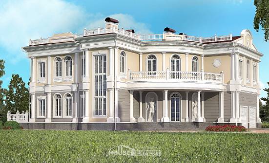 505-001-П Проект двухэтажного дома, гараж, просторный домик из бризолита Симферополь | Проекты домов от House Expert