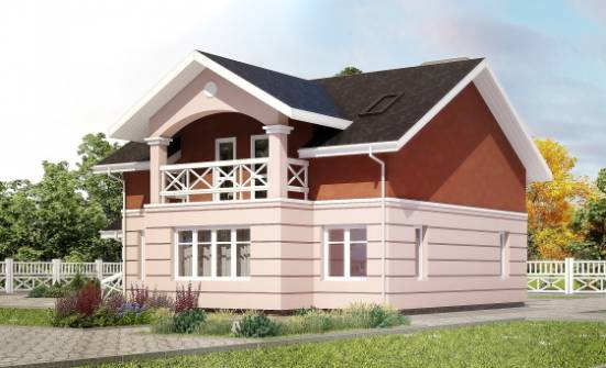 155-009-Л Проект двухэтажного дома мансардой, небольшой дом из блока Симферополь | Проекты домов от House Expert