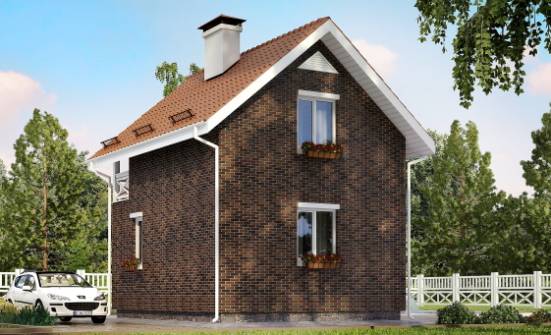 045-001-Л Проект двухэтажного дома с мансардным этажом, миниатюрный дом из теплоблока Симферополь | Проекты домов от House Expert