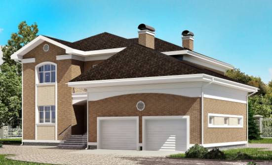 335-002-П Проект двухэтажного дома и гаражом, классический домик из кирпича Симферополь | Проекты домов от House Expert