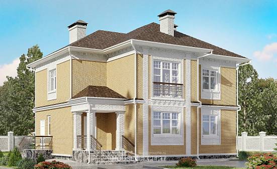 160-001-Л Проект двухэтажного дома, красивый коттедж из теплоблока Симферополь | Проекты домов от House Expert