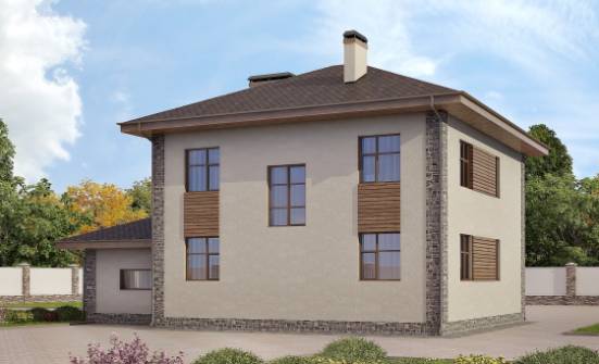 185-004-П Проект двухэтажного дома, гараж, средний дом из твинблока Симферополь | Проекты домов от House Expert