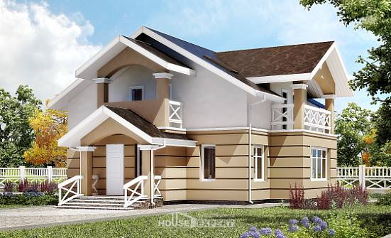 155-009-П Проект двухэтажного дома с мансардой, классический дом из теплоблока Симферополь | Проекты домов от House Expert
