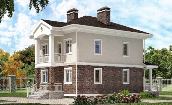 120-001-Л Проект трехэтажного дома, экономичный коттедж из блока Симферополь | Проекты домов от House Expert