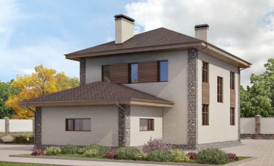 185-004-П Проект двухэтажного дома, гараж, средний дом из твинблока Симферополь | Проекты домов от House Expert