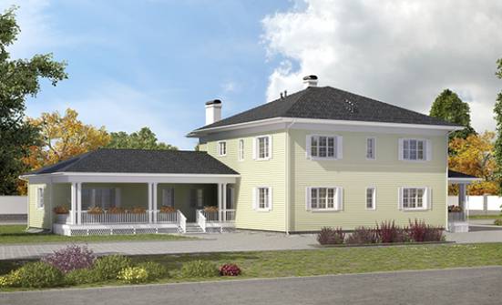 410-002-Л Проект двухэтажного дома, гараж, огромный домик из арболита Симферополь | Проекты домов от House Expert