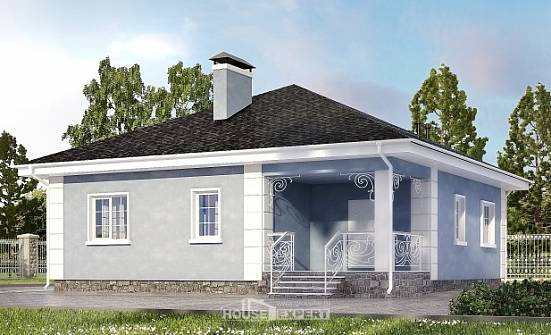 100-001-П Проект одноэтажного дома, небольшой коттедж из газобетона Симферополь | Проекты домов от House Expert