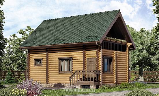 080-003-П Проект двухэтажного дома с мансардой, бюджетный коттедж из дерева Симферополь | Проекты домов от House Expert
