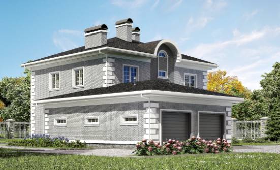 245-004-Л Проект двухэтажного дома и гаражом, просторный коттедж из кирпича Симферополь | Проекты домов от House Expert