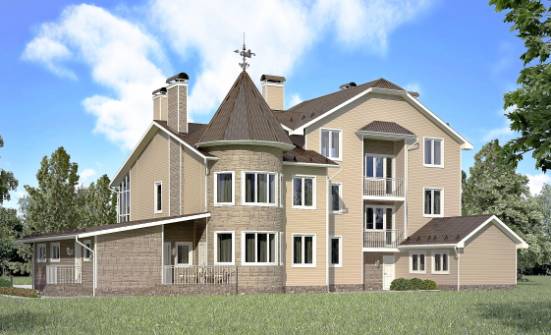 555-001-Л Проект трехэтажного дома с мансардным этажом, гараж, красивый домик из керамзитобетонных блоков Симферополь | Проекты домов от House Expert