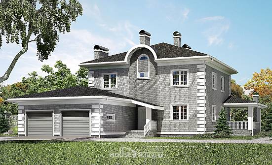 245-004-Л Проект двухэтажного дома и гаражом, просторный коттедж из кирпича Симферополь | Проекты домов от House Expert