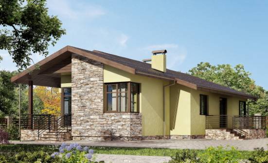 130-007-Л Проект одноэтажного дома, простой домик из теплоблока Симферополь | Проекты домов от House Expert